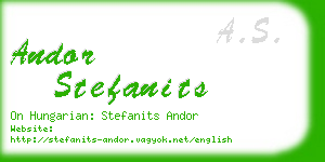 andor stefanits business card